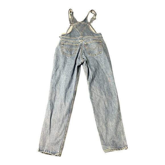 Levi’s Overalls 28W Premium Waterless Bib Jeans Women’s Red Tag Big E Side Zip - Picture 2 of 9